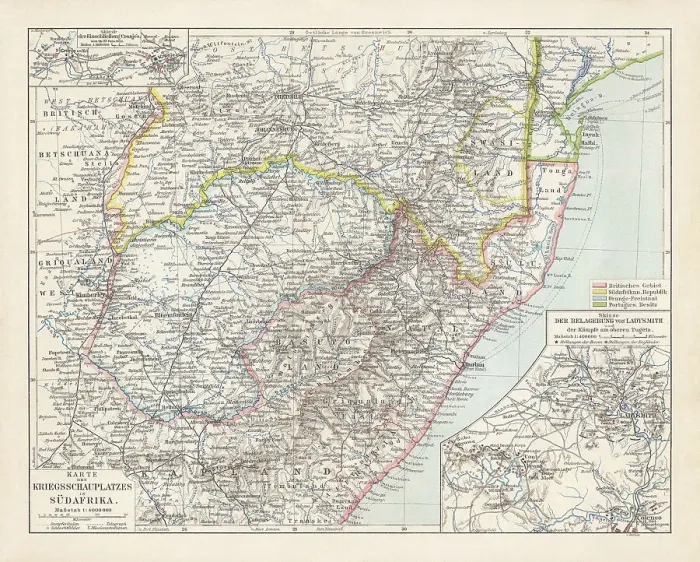 Framed Print : Map of South Africa during the Second Boer War, 1899-1902 Framed Print : Map of South Africa during the Second Boer War, 1899-1902