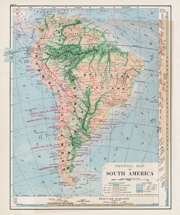 Framed Print : Map of South America 1877 Framed Print : Map of South America 1877
