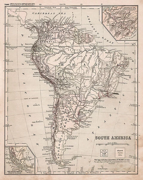 Map of South America 1881