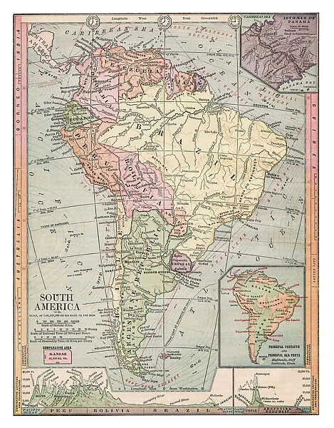 Map of South America 1889