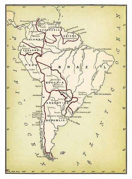 Map of South America 1893