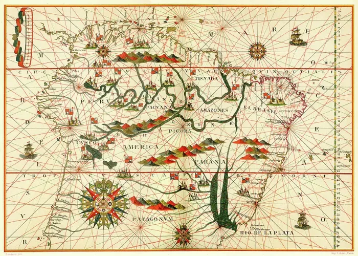 Framed Print : Map of South America Framed Print : Map of South America