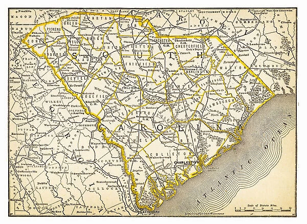 Map of South Carolina 1893
