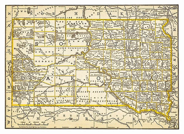 Map of South Dakota 1893