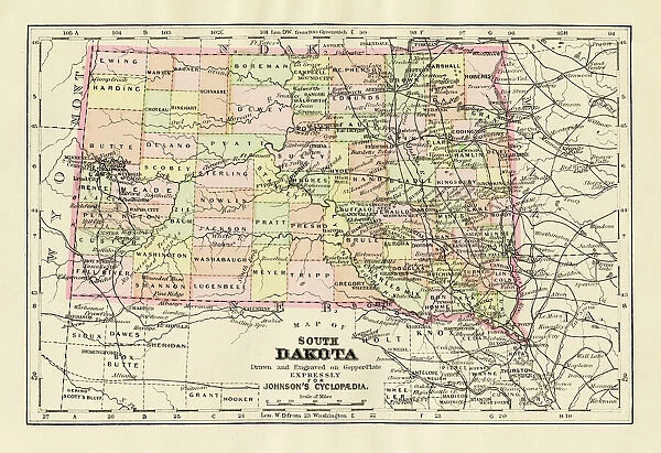 Map of South Dakota 1894
