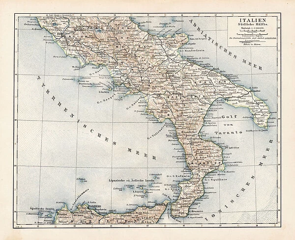 Map of South Italy 1900