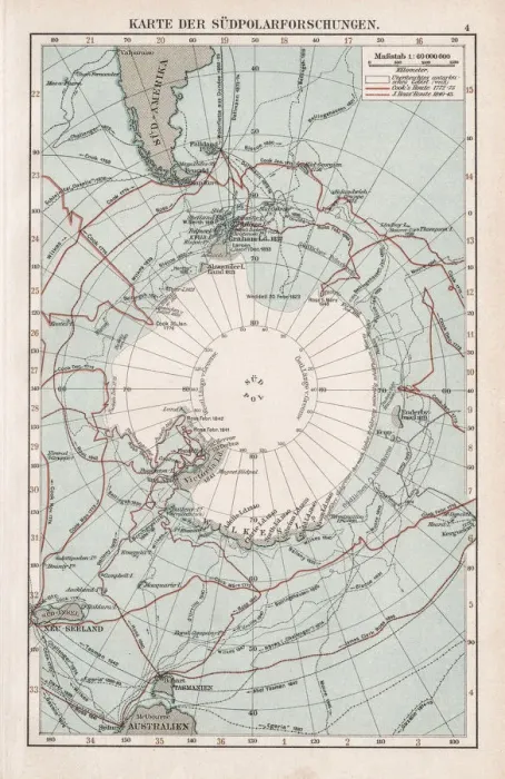 Framed Print : Map of the South Pole 1900 Framed Print : Map of the South Pole 1900
