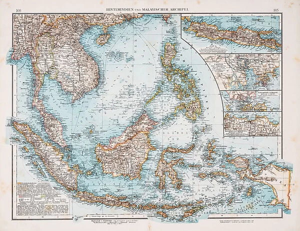 Map of southeast Asia's Malay Archipelago 1896