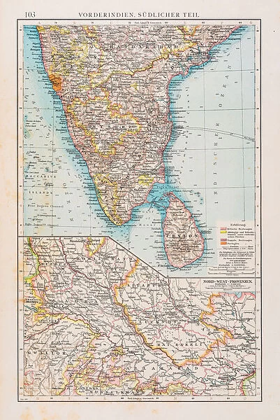 Map of southern India 1896