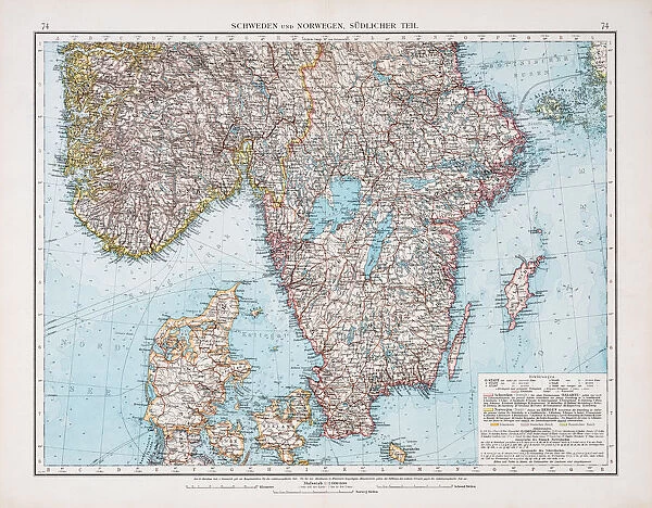 Map of Sweden and Norway 1896