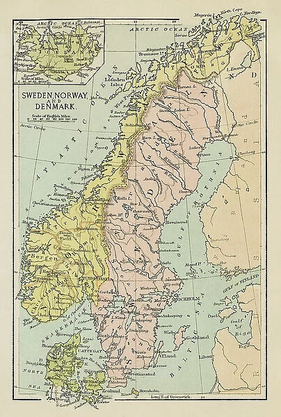 Map of Sweden, Norway and Denmark