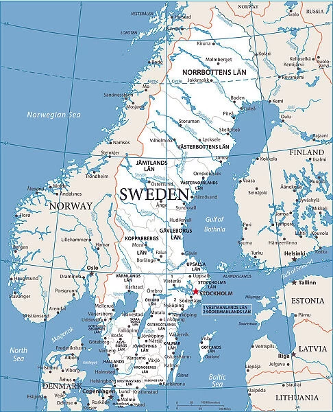 Map of Sweden - Vector