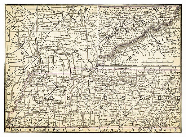 Map of Tennessee 1893