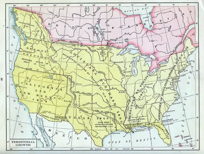 Framed Print : Map Of Territorial Growth Of The US Framed Print : Map Of Territorial Growth Of The US