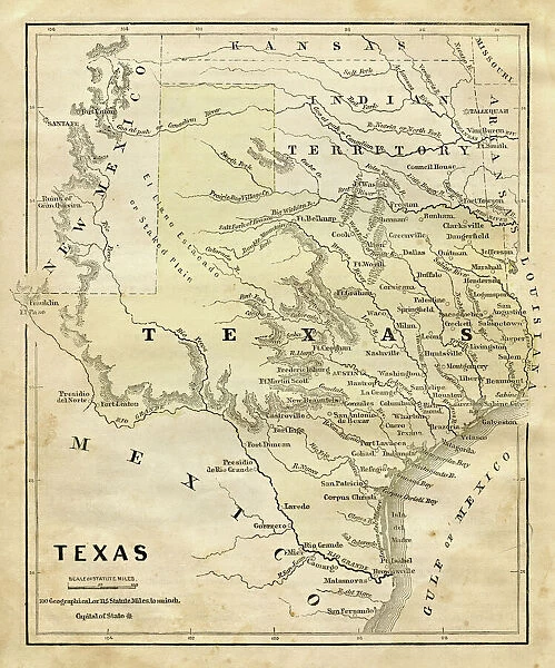 1856 TEXAS MAP TX Monahans Montalba Mount Pleasant Navasoto Nederland ..ITS HUGE 
