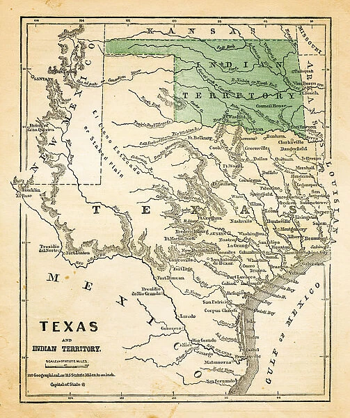 Map of Texas 1871