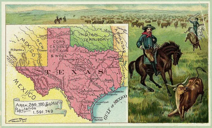 Framed Print : Map Of Texas & Cowboys Roping Cattle Framed Print : Map Of Texas & Cowboys Roping Cattle