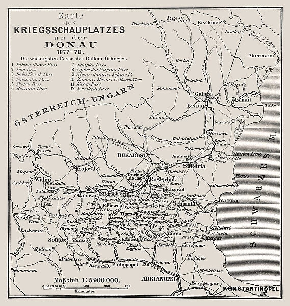Map of the theater of war on the Danube 1877-78