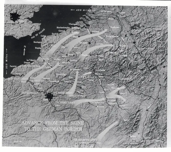 Framed Print : Map Tracing Advancement of Allied Armies Framed Print : Map Tracing Advancement of Allied Armies