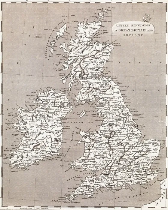 Framed Print : Map of the United Kingdom Framed Print : Map of the United Kingdom