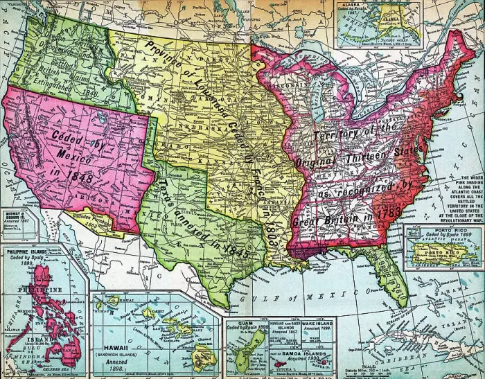 Framed Print : Map of United States Expansion Framed Print : Map of United States Expansion