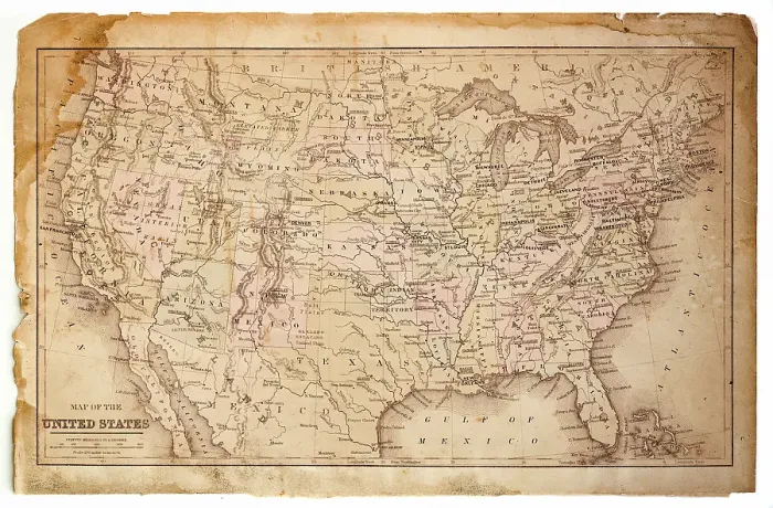 Framed Print : Map of USA 1887 Framed Print : Map of USA 1887