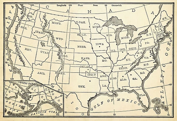 Map of USA 1896