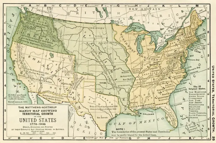Framed Print : Map of USA 1898 Framed Print : Map of USA 1898