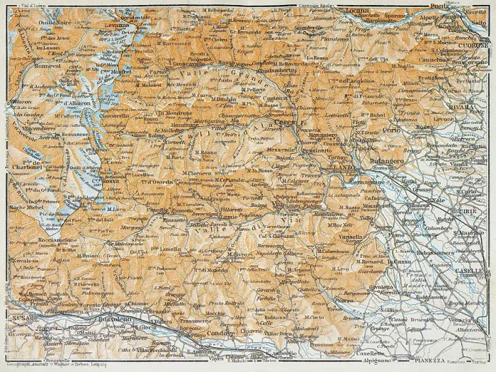 Framed Print : Map of Valgrisenche and Aosta Valley, Italy - 1893 Framed Print : Map of Valgrisenche and Aosta Valley, Italy - 1893