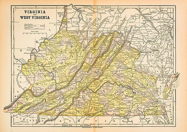Map of Virginia and West Virginia 1883
