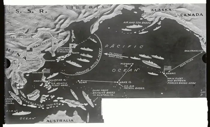 Framed Print : Map of War in The Pacific Framed Print : Map of War in The Pacific