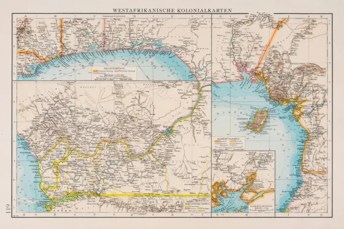 Framed Print : Map of West African colonies 1896 Framed Print : Map of West African colonies 1896