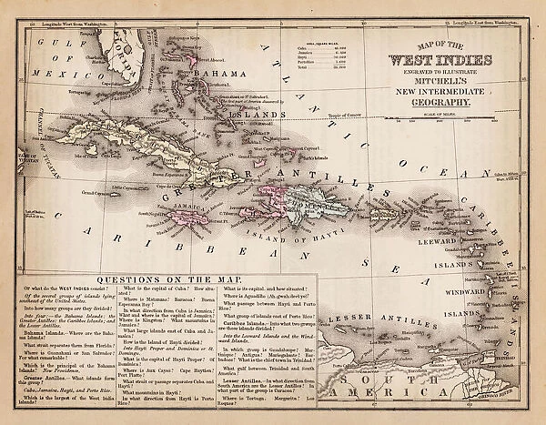 Map of West Indies 1881