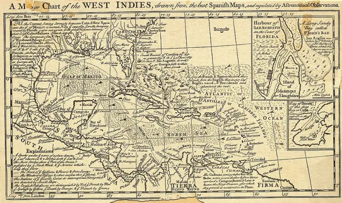 Framed Print : Map of the West Indies Framed Print : Map of the West Indies