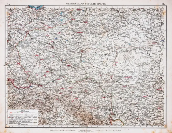 Framed Print : Map of west russia 1896 Framed Print : Map of west russia 1896