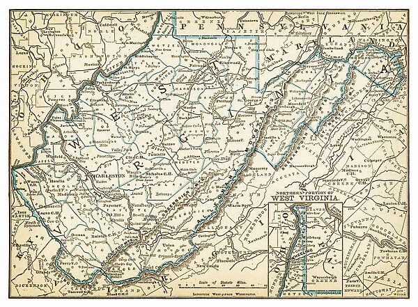 Map West Virginia of 1893