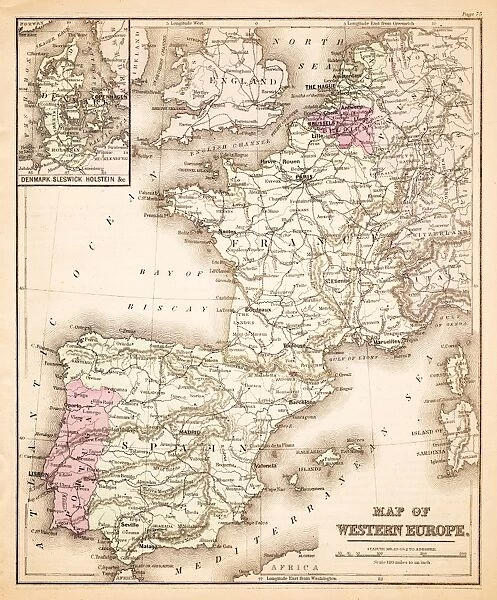 Map of Western Europe 1883