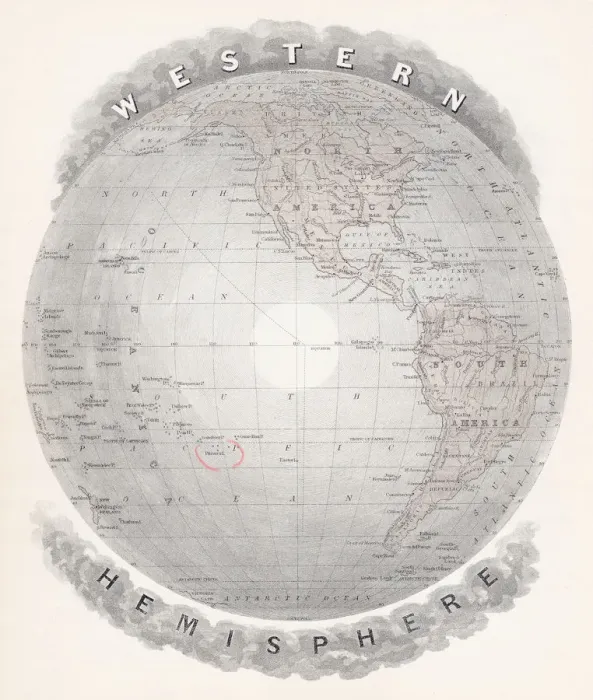 Framed Print : Map of Western hemisphere 1877 Framed Print : Map of Western hemisphere 1877