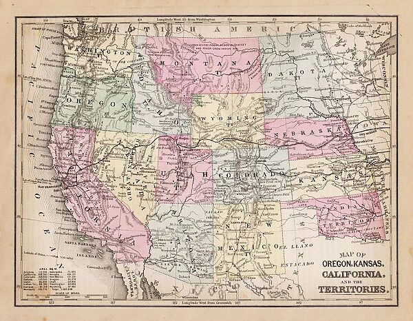 Map of Western states 1881