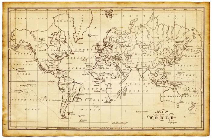 Framed Print : map of the world 1814 Framed Print : map of the world 1814