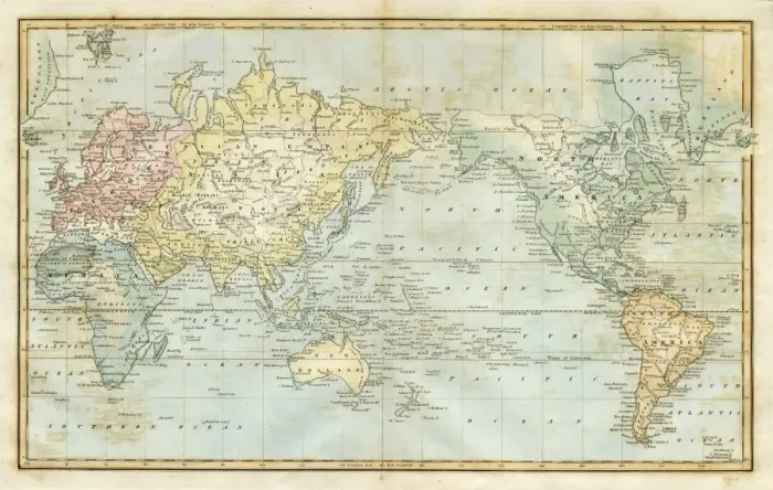 Framed Print : map of the world 1823 Framed Print : map of the world 1823