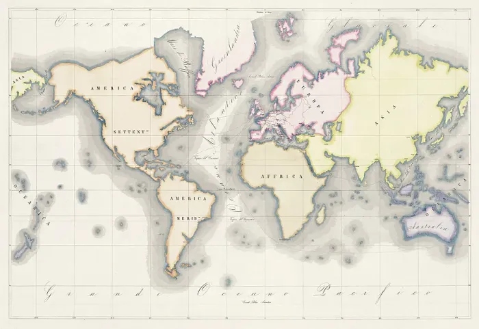 Framed Print : Map of the world 1828 Framed Print : Map of the world 1828