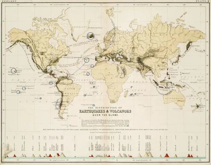 Framed Print : Map of the world 1861 Framed Print : Map of the world 1861