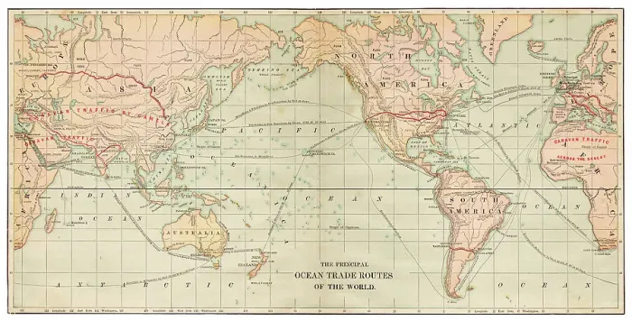 Framed Print : Map of the World 1881 Framed Print : Map of the World 1881