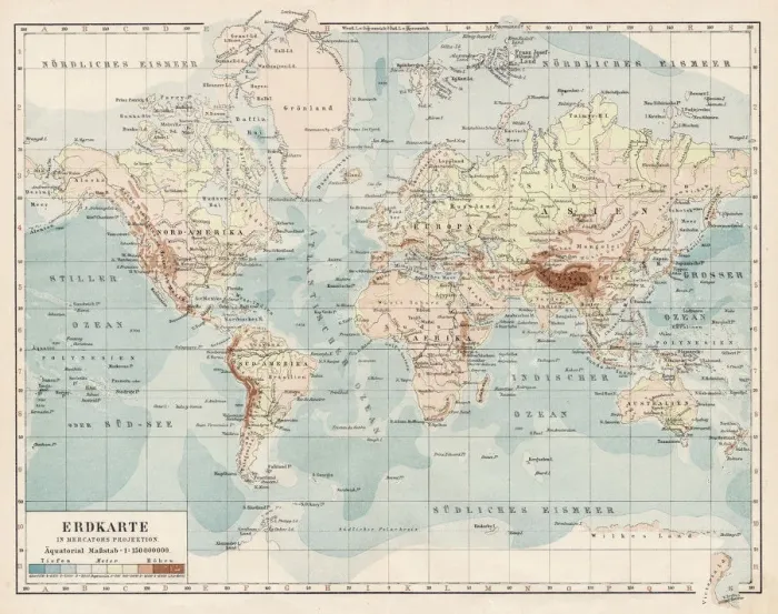Framed Print : Map of the World 1900 Framed Print : Map of the World 1900