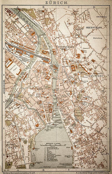 Map of Zurich 1898