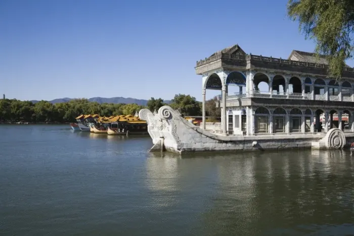 Framed Print : Marble Boat at Summer Palace, Beijing, China Framed Print : Marble Boat at Summer Palace, Beijing, China