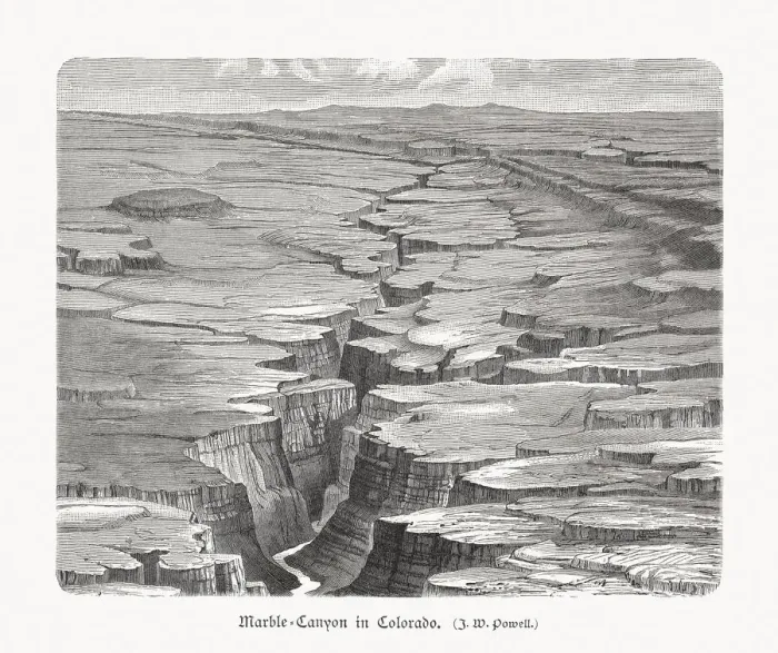 Framed Print : The Marble Canyon in Arizona, USA, wood engraving, published 1897 Framed Print : The Marble Canyon in Arizona, USA, wood engraving, published 1897