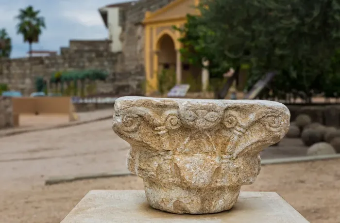 Framed Print : A marble capital engraved in the 7th century Framed Print : A marble capital engraved in the 7th century