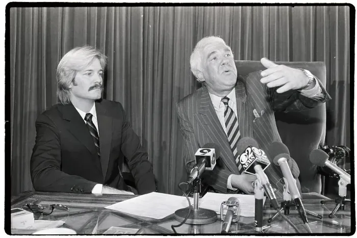 Framed Print : Marc Christian and Marvin Mitchelson Announcing Lawsuit Framed Print : Marc Christian and Marvin Mitchelson Announcing Lawsuit